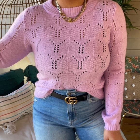 Gal Purple Pastel Granolacore Sweater Size Medium - Picture 2 of 6